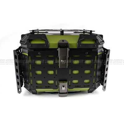 45L Motorcycle Aluminum Alloy Tail Motorcycle trunk - 45l-folding-armor-trunkmilitary-green