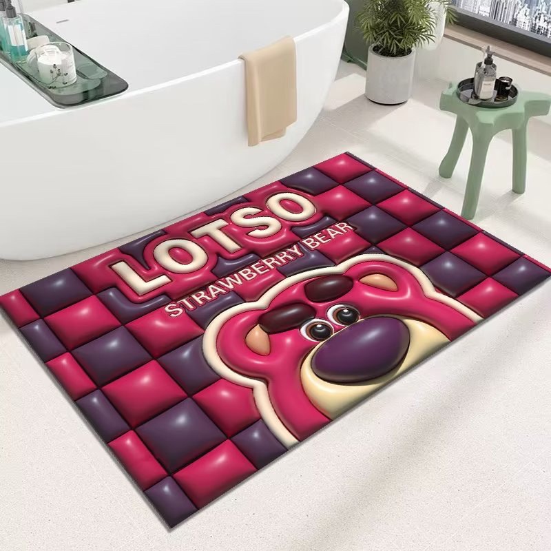 다채로운 격자 딸기 곰