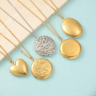 316L Mirror Stainless Steel Various Style Photo Box Necklace DIY Open Photo Frame Necklace
