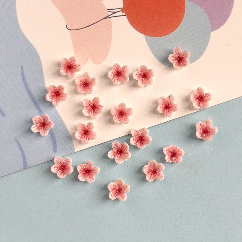 New solid color cherry peach blossom nail accessories color three-dimensional resin wear nail accessories wholesale New solid color cherry peach blossom nail accessories color three-dimensional resin wear nail accessories wholesale