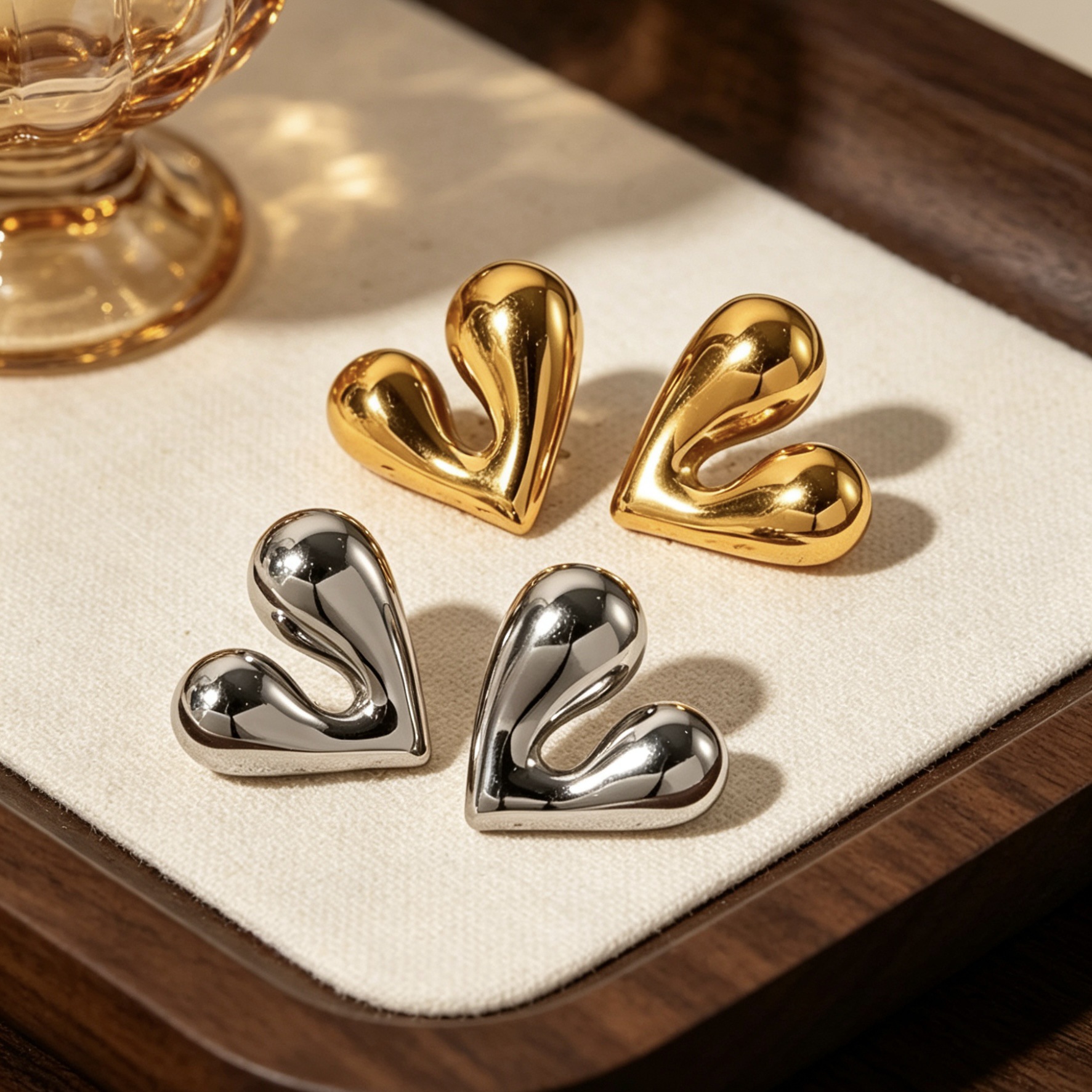 Stainless Steel Hollow Stud Earrings Elegant Minimalist Design_voghion.com