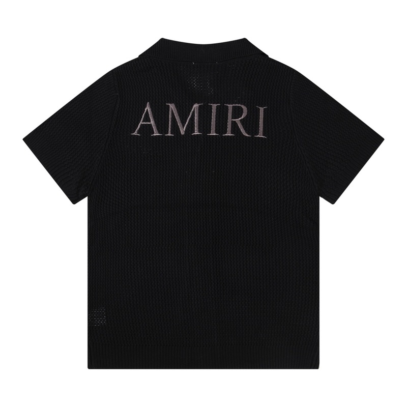 2025 秋冬新作 AMI 文字刺繍中空カーディガンニット半袖ジャケット男性と女性のための同じスタイル 1 ピースロット|undefined
