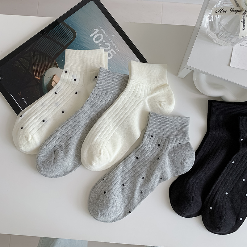 Summer Japanese solid color base thin breathable socks