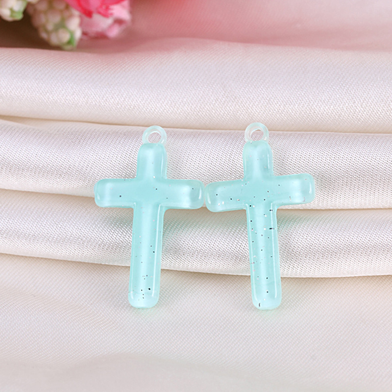 DIY Corea del Sur BOMGOM llavero lentejuelas Cruz colgante resina accesorios teléfono móvil belleza