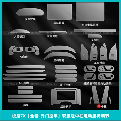 Suitable for 26 Models of: Car interior film - ji-krypton-7x-full-set-exterior-door-handle-soft-film-comes-with-center-pillar-electric-seat-adjustment
