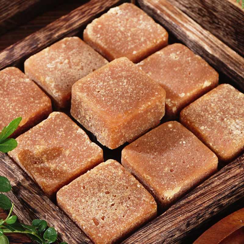 Yunnan Handmade Brown Sugar Blocks Traditional Cane Sugar 500g Jar Individually Wrapped overview