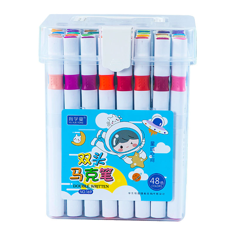 Marcador triangular de doble cabeza tinta a base de agua pincel de pintura para niños suministros de arte para estudiantes bolígrafo suave multicolor cabeza bolígrafo de color