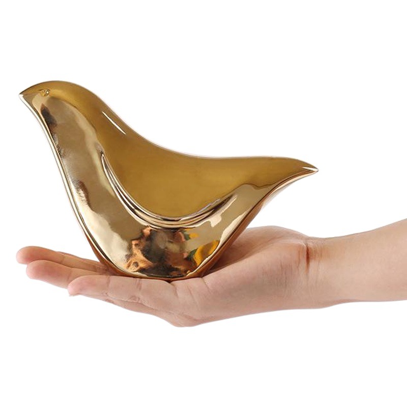 Nórdico creativo pájaro de cerámica hogar Oro suave decoración personalidad Linda pequeña decoración fábrica al por mayor