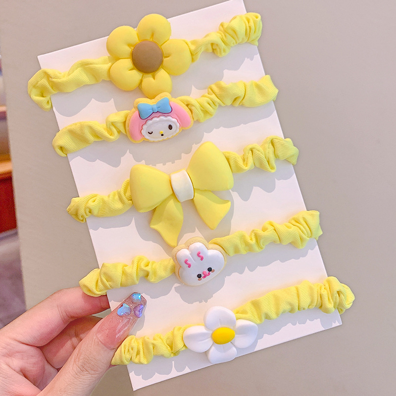 El pelo de los niños de estilo coreano lazo banda de goma banda de pelo del intestino grueso de la muchacha Linda cuerda de pelo bebé no hace daño pelo banda de pelo de alta elasticidad