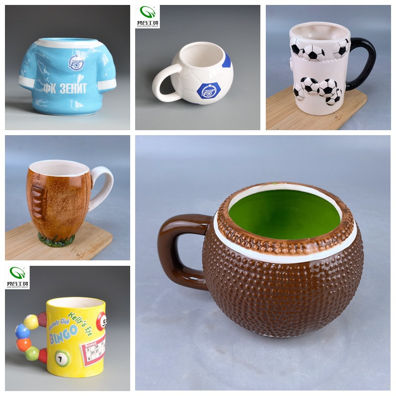 Personalidad creativa taza de fútbol de cerámica taza de agua taza de leche taza de regalo para niños se puede imprimir LOGO