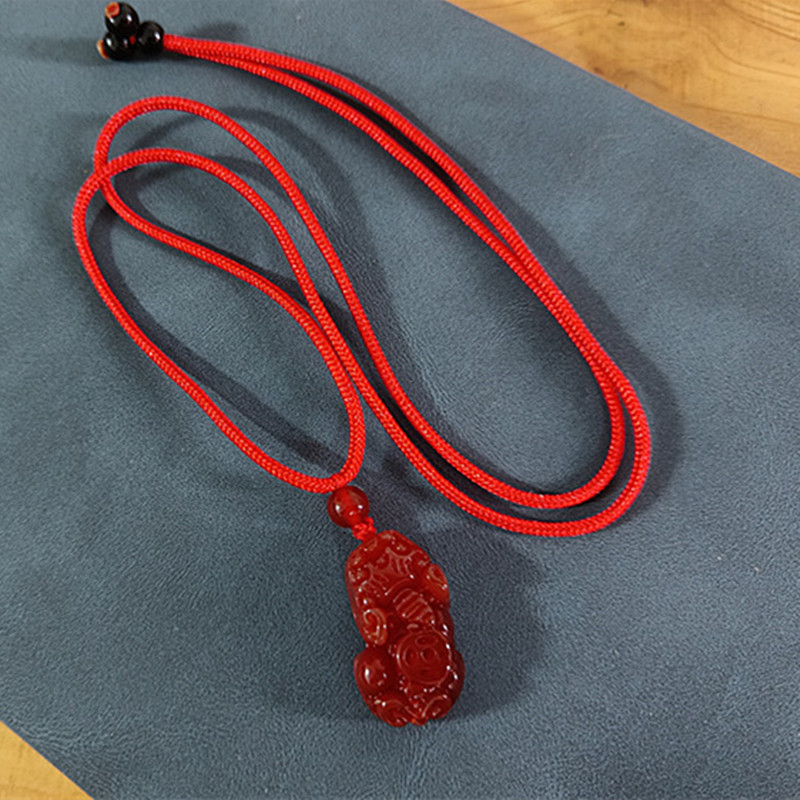 빨간 밧줄로 용감한 빨간 마노 (27*15mm)