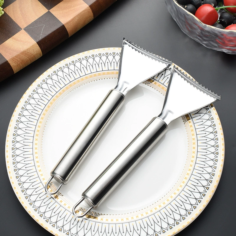 Скребок для чистки рыбы из нержавеющей стали, бытовой очиститель рыбьей чешуи, ручной очиститель рыбьей чешуи, кухонный инструмент, острый и долговечный.