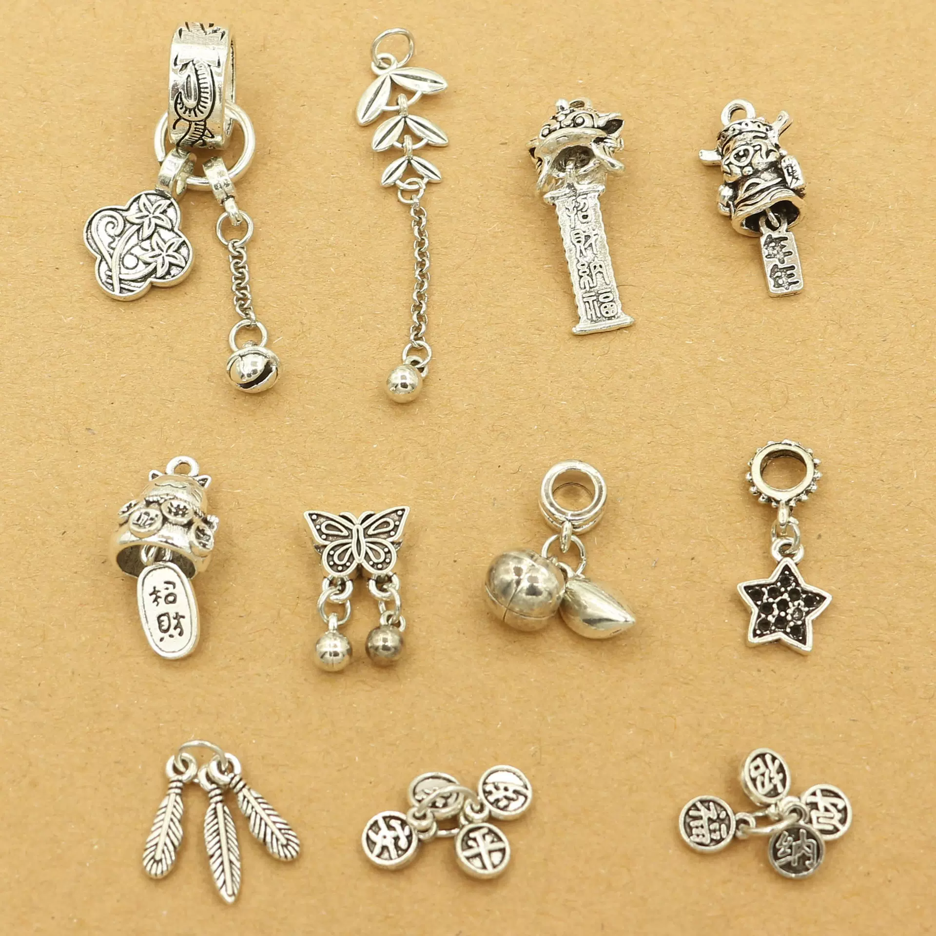 复古保色藏银合金手作吊坠 DIY手工水晶手串隔珠滴溜流苏饰品配件