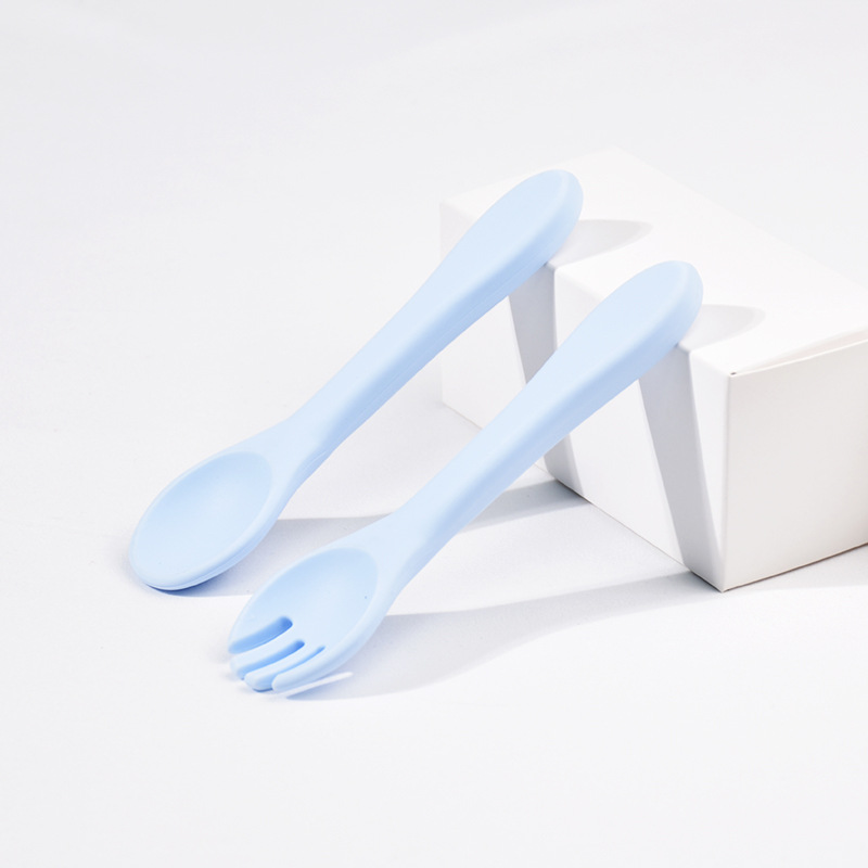 실리콘 포크 스푼 세트 (스카이 블루)