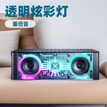 跨境新款机甲LED蓝牙音箱 透明RGB彩灯家用智能Ai低音炮蓝牙音响