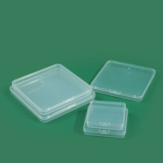 Square Transparent Plastic Box Jewelry Card Storage Box Accessories Jewelry Beaded Fishing Gear Box Amazon Flat Box