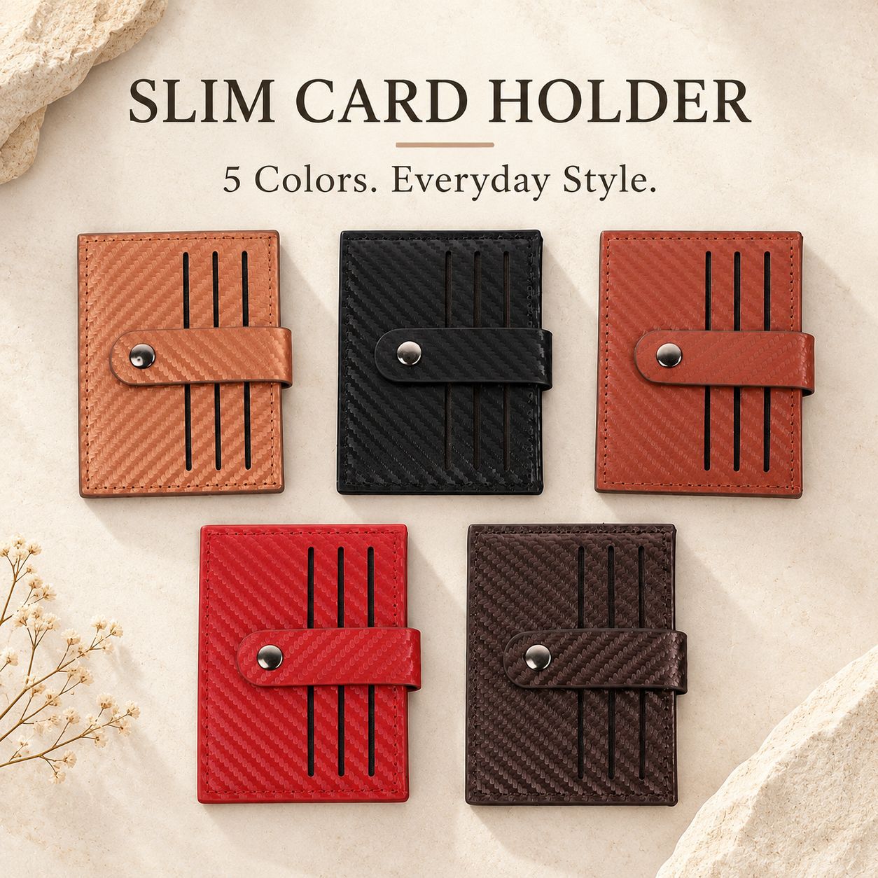 Cross-border New Card Bag Carbon Brazed PU Leather Ultra-thin Mini Exquisite Large Capacity Change Storage Bag Amazon Hot Selling