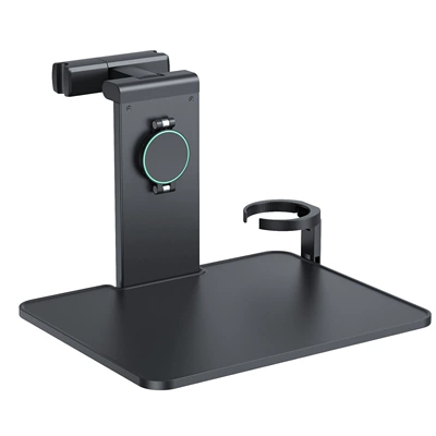 Aluminum Alloy Car Table Board, Car Magnetic Phone Holder, Rear Seat Dining Tray, Rear Water Cup Holder, Foldable Storage (Car table board) - pb-201-black