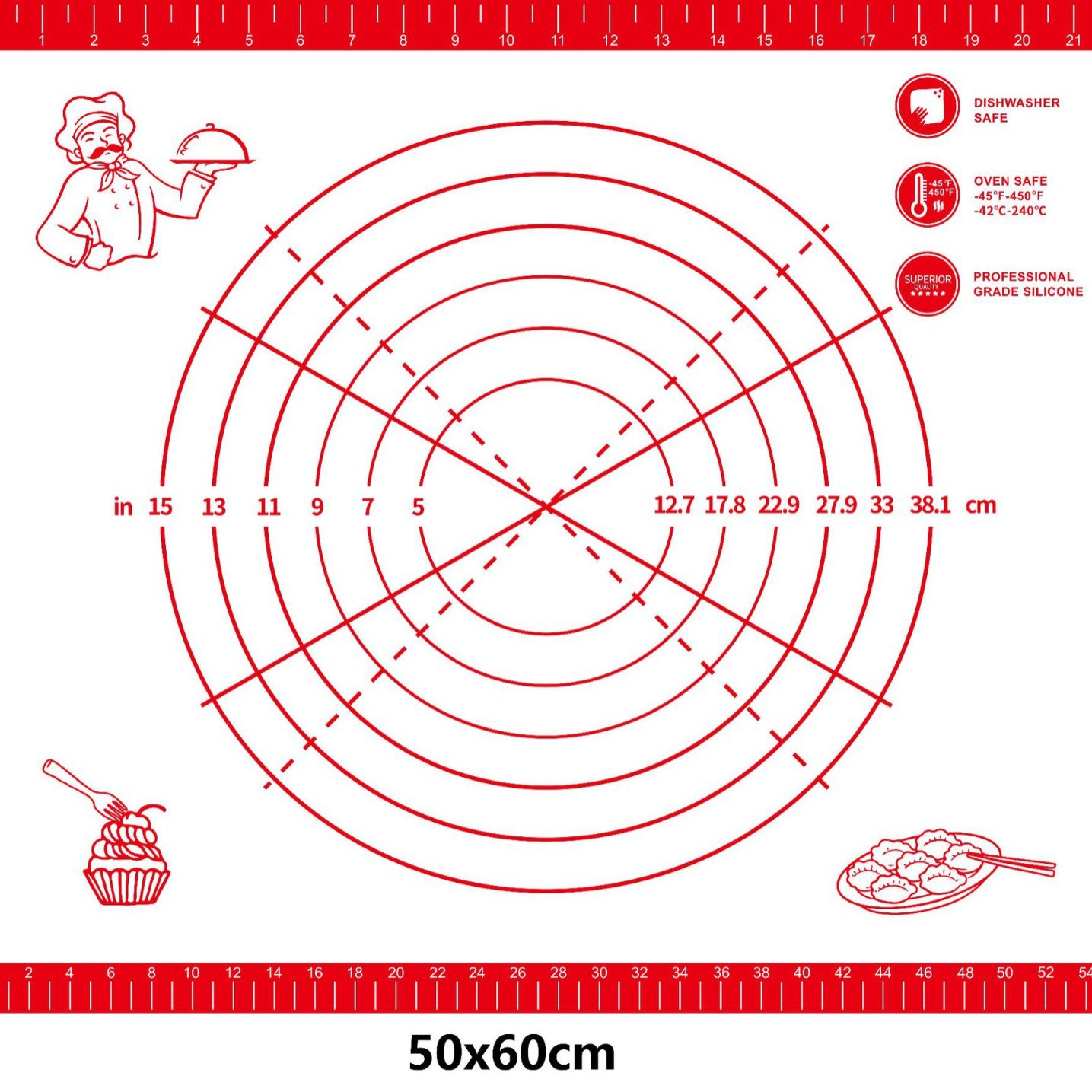 Tapete para amasar de silicona de grado alimenticio, personalizable y grueso, tapete antideslizante para masa para hornear en la cocina del hogar, tabla de cortar grande.