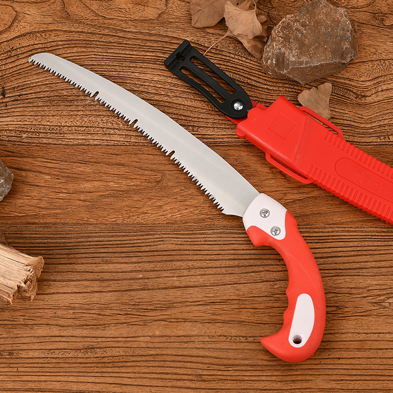 270mm sheathed curved saw, three-sided grinding fast hand saw, garden pruning saw, fruit tree saw, woodworking hand saw