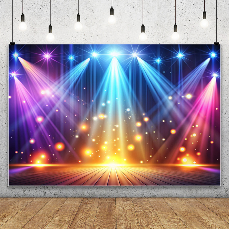 New Foreign Trade 80S Neon Light Music Dance Party Atmosphere Scene Photography Backdrop Banner