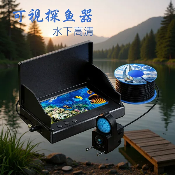 High-definition 4.3inch fish finder underwater probe video night vision fisheye ultra-wide-angle visual deep-water anchor fishing camera