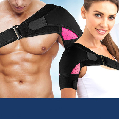 新款多色护单肩可添加冰袋运动护肩透气护肩可调节扭傷骨折左右用