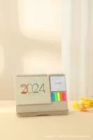 Производитель календаря Morandi на 2024, оптовая продажа, настольный календарь, деревянная катушка, настольный календарь для заметок, ежемесячный календарь