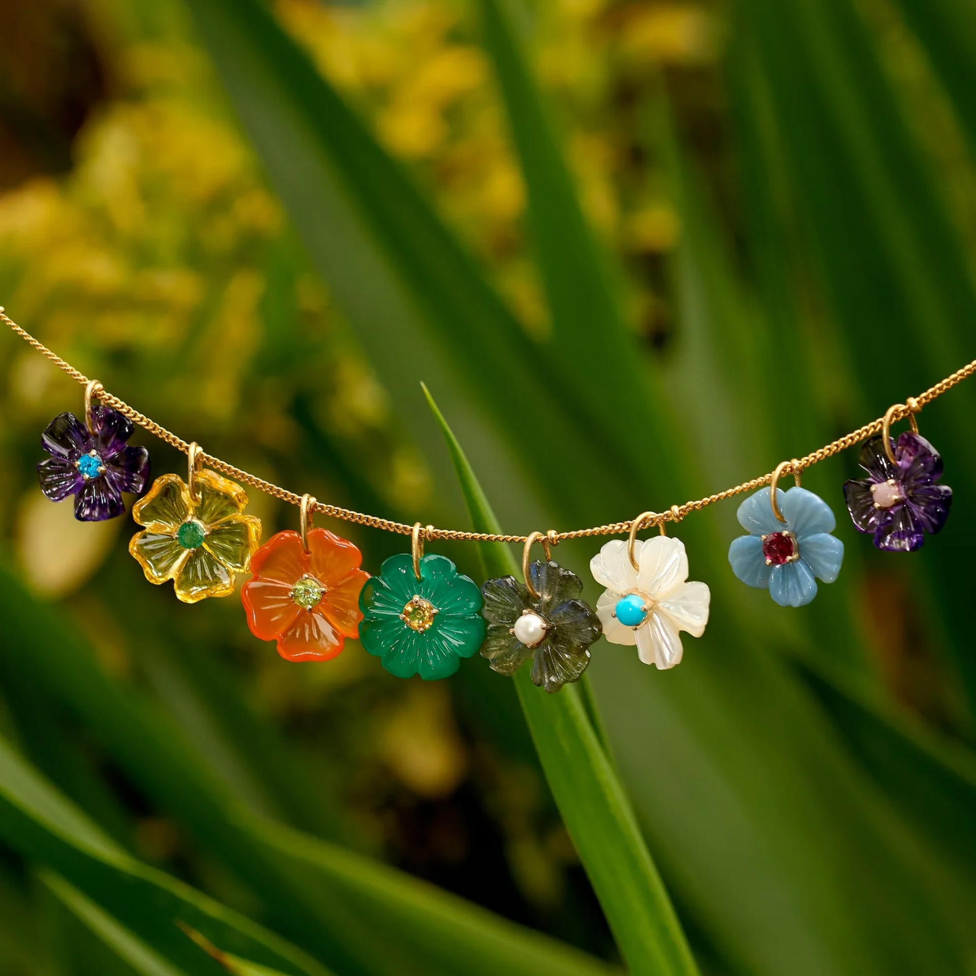 European and American Cross-Border Colorful Floral Zircon Pendant Collection, Niche Design, Light Luxury Accessories, Trendy Hot-Selling Items