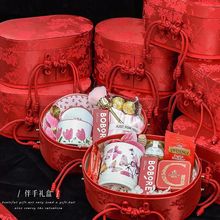 新中式伴手礼女伴娘婚礼结婚手提礼盒红色喜庆新娘回礼送姐妹套装