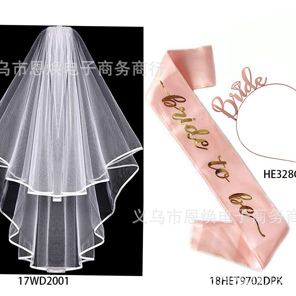 En stock novia solo partido nupcial oro rosa Garland hombro Correa nupcial velo tatuaje pegatina traje de boda