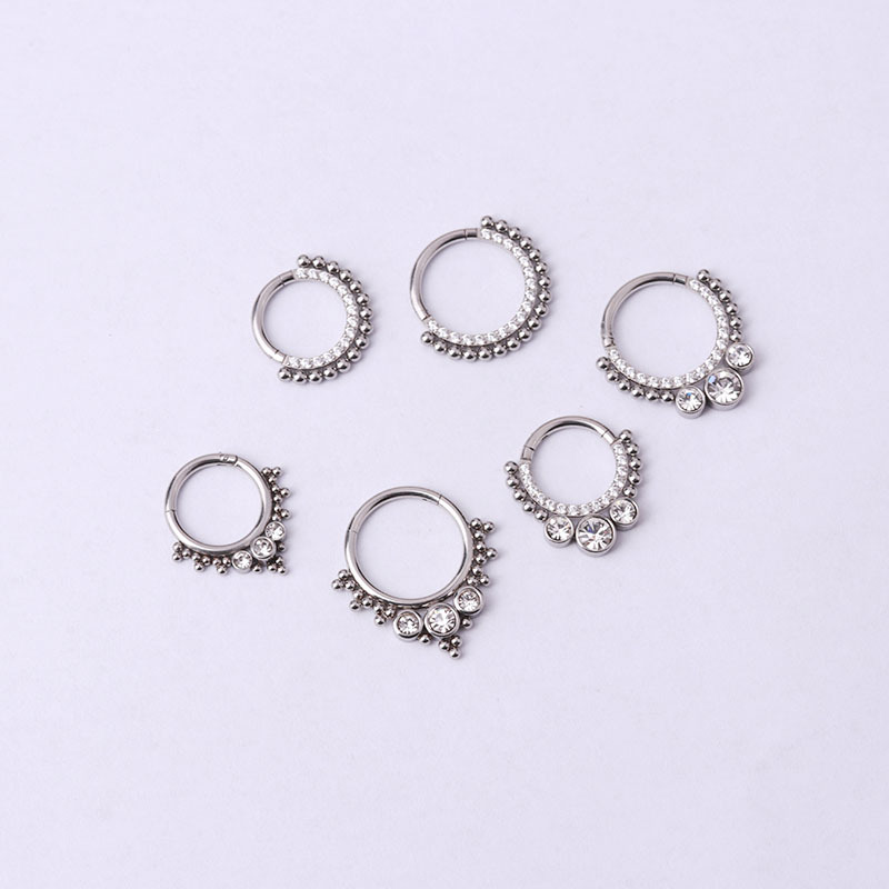 15g Weight Zircon Inlay Material Nose Ring Classification 316L Stainless Steel Material Geometric Pattern Unisex Gender Fashion Style Waterproof Non Tarnish, Surgical Steel, Inlay Craft 316L Stainless Steel Zircon Geometric Waterproof Non Tarnish Surgical Steel Fashion Nose Ring For Unisex 7