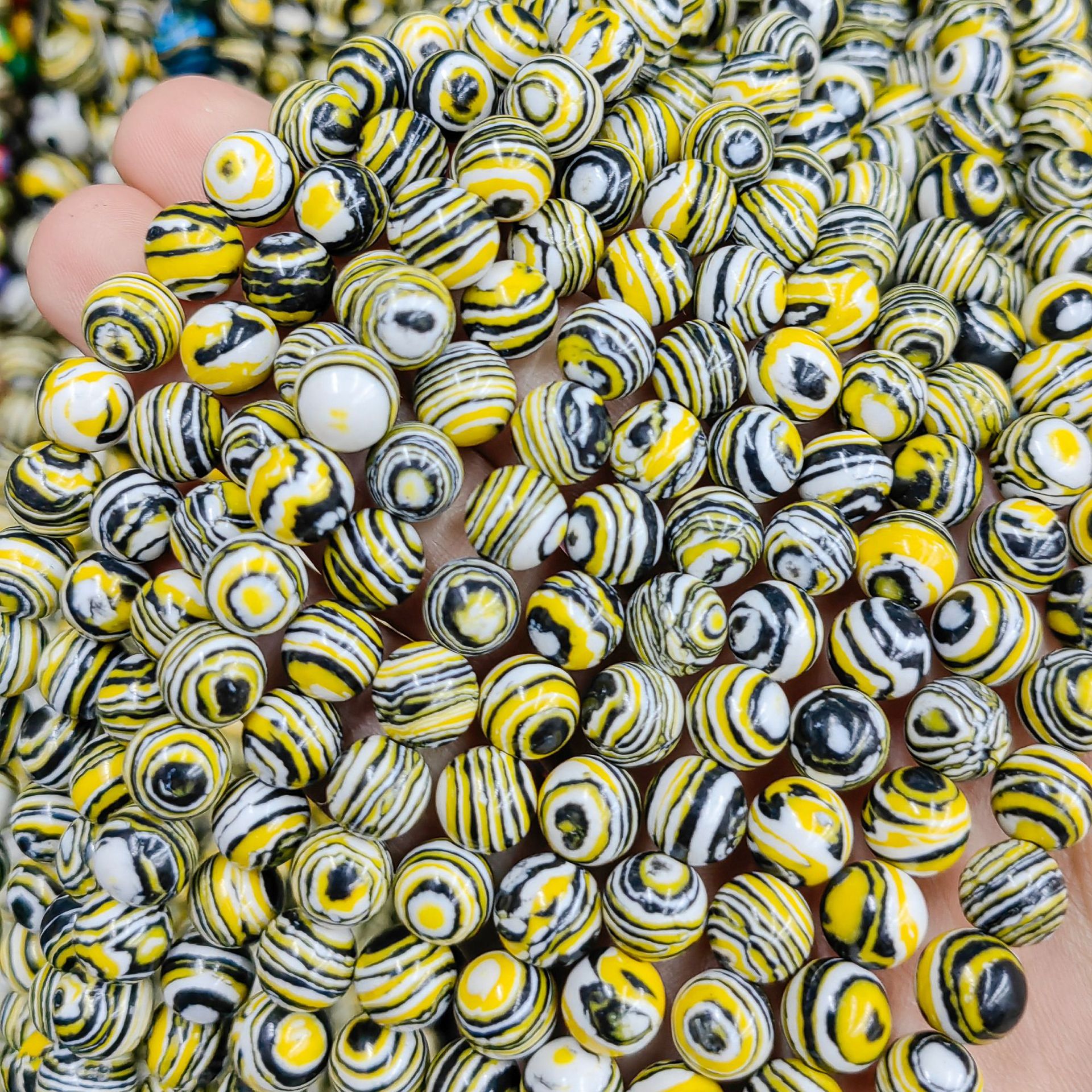 Hilo negro sintético hilo turquesa multicolor colorido cuentas redondas cuentas sueltas semiacabados accesorios de cuentas de joyería DIY image 5