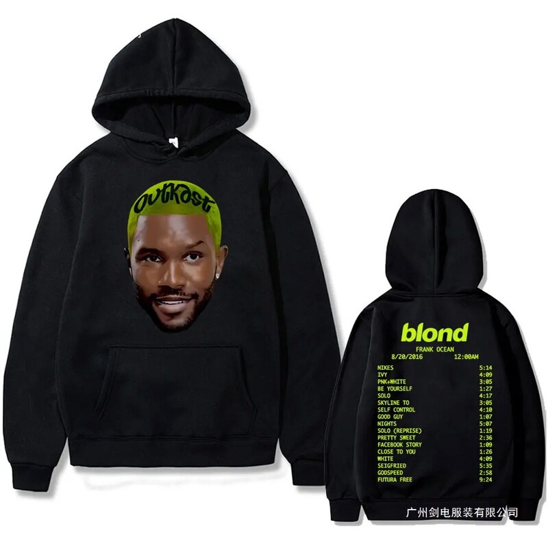 European Size Hot-Selling Rapper Frank's Fashionable Retro Hoodie Men's Ocean Hip-Hop Trend Sweatshirt Blonde
