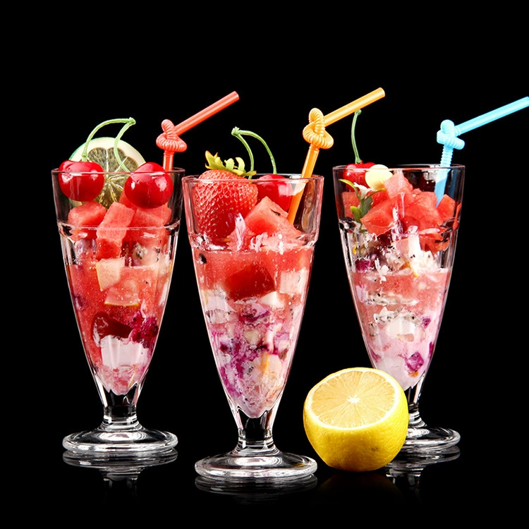 Creative tea cup, amber glass for ice cream, increased thickness