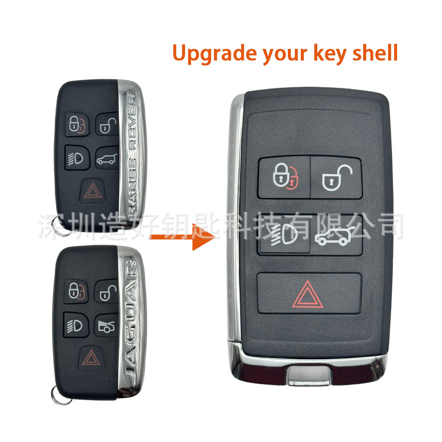 Suitable for 5-button Land Rover Range Rover LR2 LR4 Jaguar modified remote control smart car key replacement shell