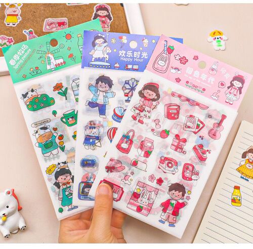 Adhesive Stickers for Teenagers Daily Life, Student Handwritten Diary Accessories, Craft Materials for Kids DIY Albums and Journals, Small Stickers