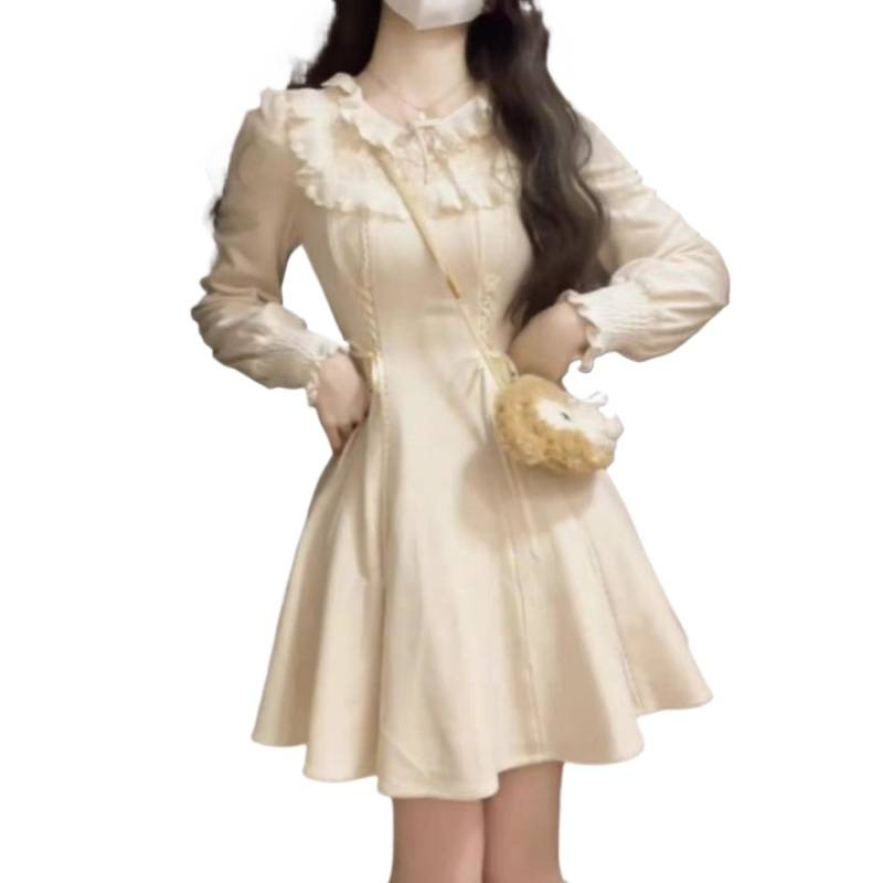 富家千金感显瘦春秋连衣裙女氛围感名媛小个子法式复古小香风裙子|undefined