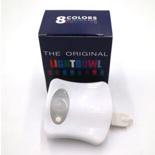 Cross-border new 8-color toilet induction lamp hanging human toilet induction toilet lid lamp Creative LED night light