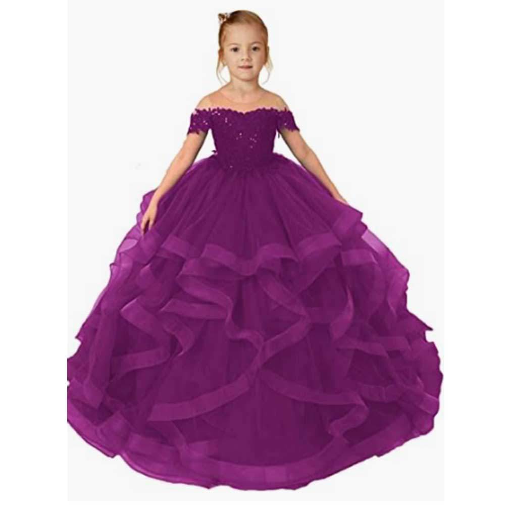 Mother & Kids Evening Gown Train Dress Tulle Skirt For Kids Girls Ages 3-7 Birthday Party Performance Hosting Runway【Pre-sale | Ships In 15 Days】_voghion.com