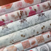 整卷老式塑料桌布印花防水防油防烫洗免洗遮遮旧橱柜抽提垫科