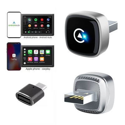 Amazon's Best-Selling Wired-To-Wireless Carplay Box Android Auto Two-In-One Adapter Car Module (Simsiz CarPlay və Android Auto) - k16b-metallic-gray-adapter-overseas-version