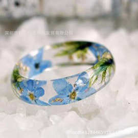 跨境新品满天星花朵树脂戒指2 Pcs Handmade Floral Ring
