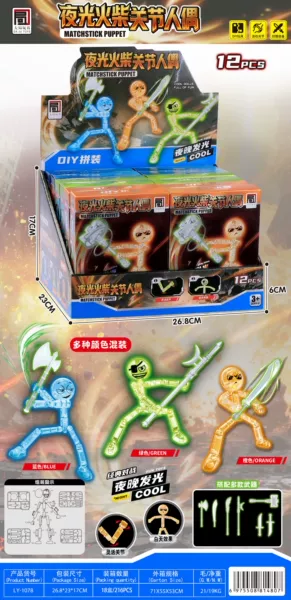 Glow-in-the-dark match joints