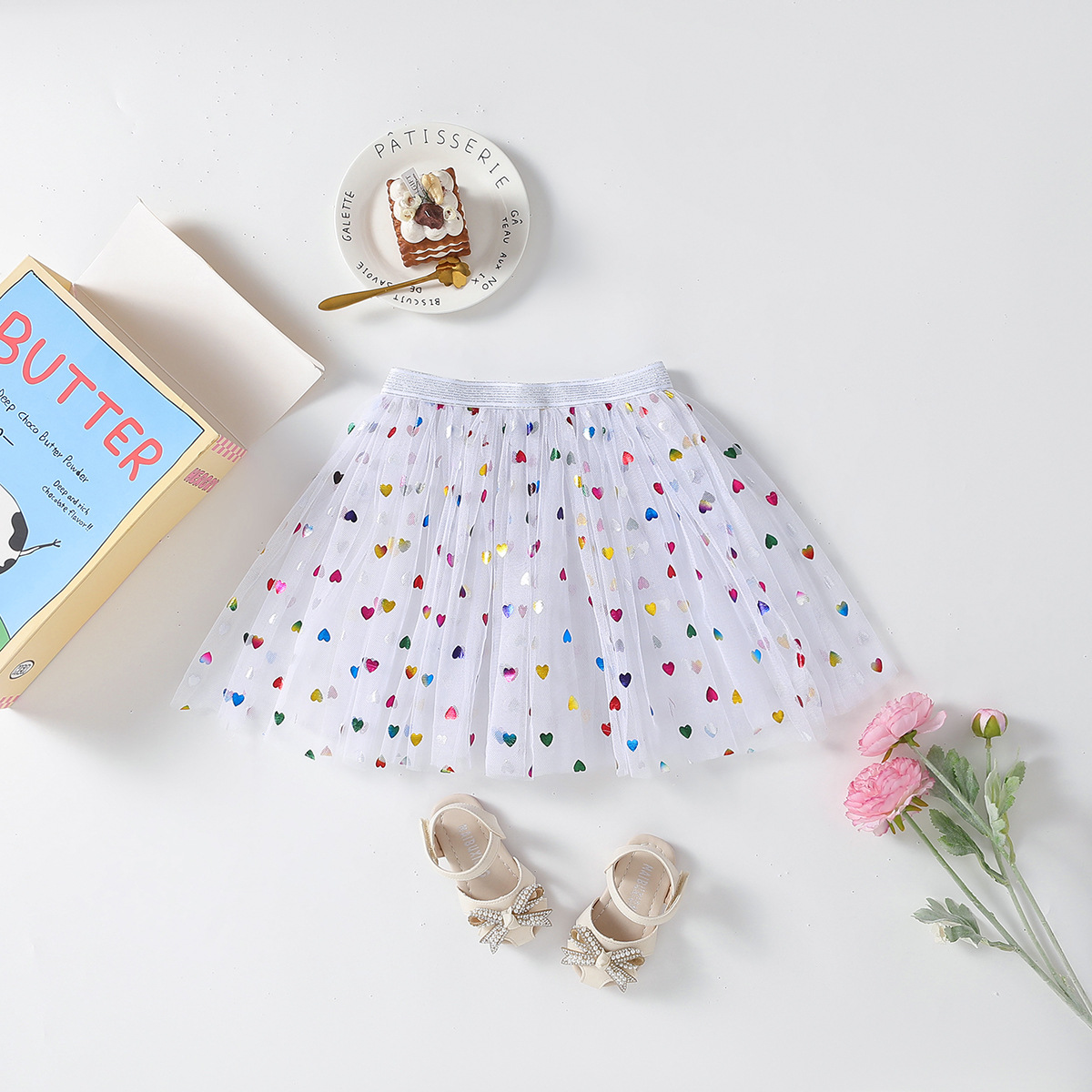 Falda de las niñas Falda corta para niños de primavera y otoño falda de gasa falda de malla para bebés falda de niña pequeña Falda plisada para niños grandes