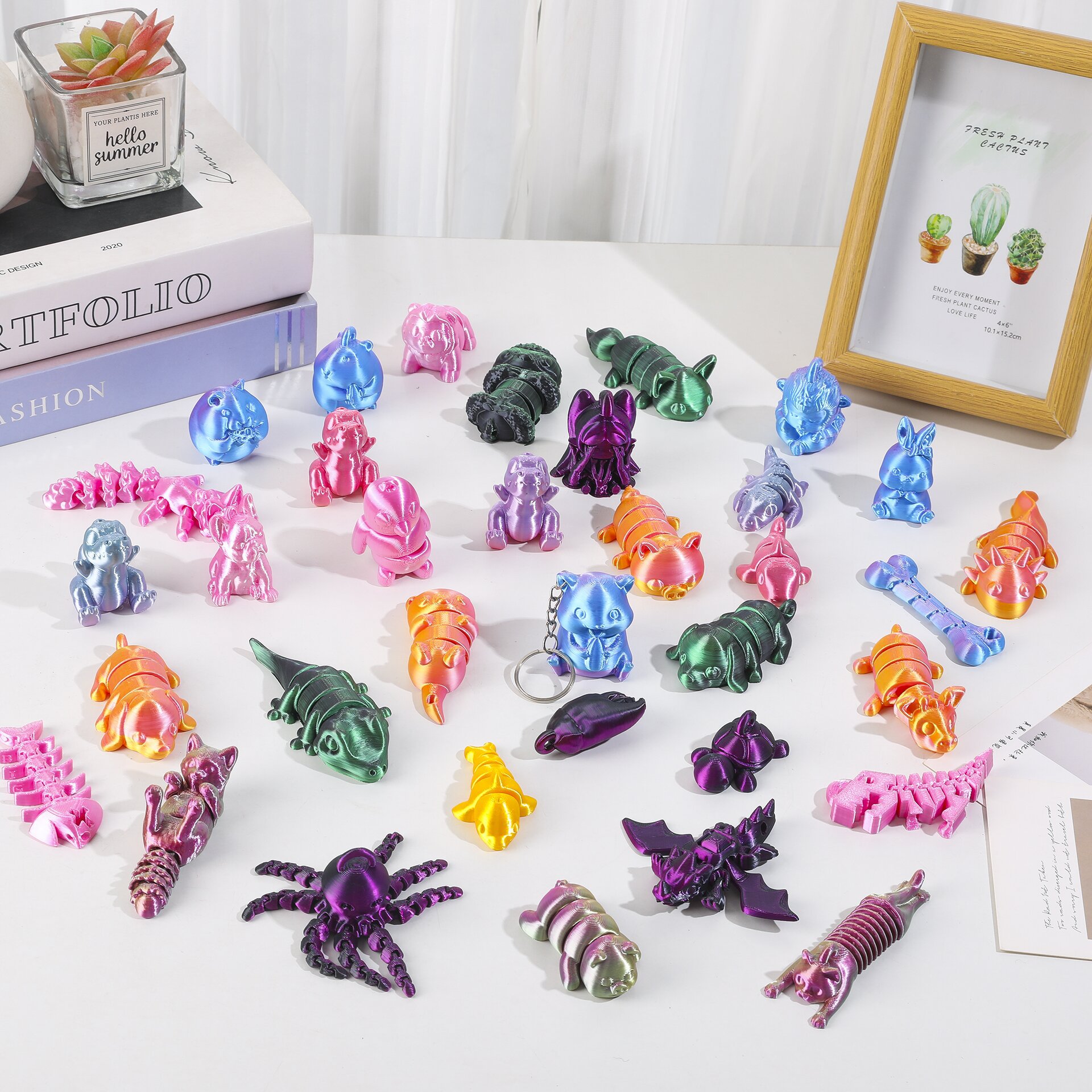 B colgante de impresión 3D colorido, caja ciega, decoración artesanal, articulaciones hechas a mano creativas, juguetes de descompresión móviles