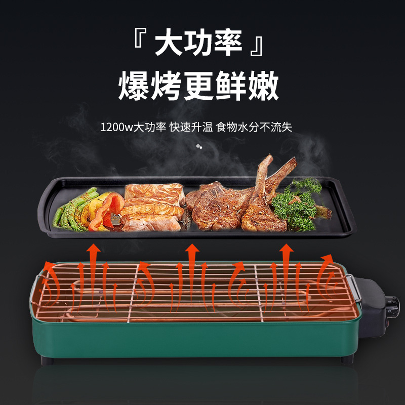 電燒烤爐家用無煙電烤盤韓式多功能烤肉機電燒烤架室內烤串機批發