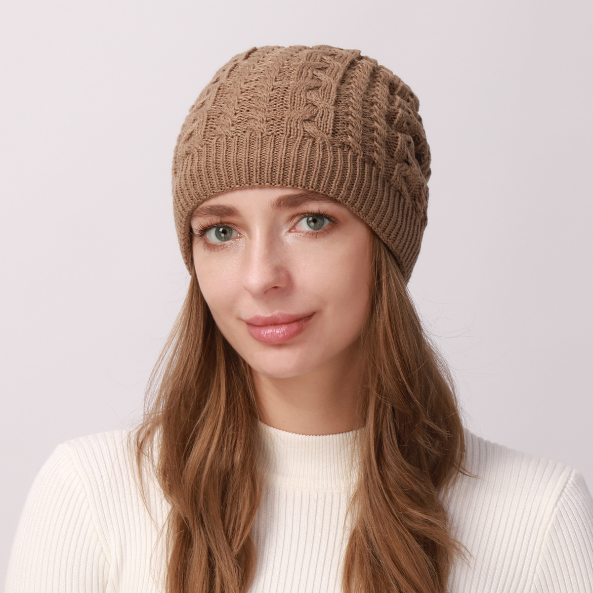 Damen Strickmütze Und Nackenwärmer Set Für Den Winter_voghion.com