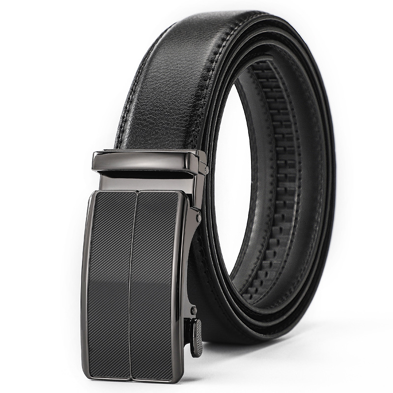 Minimalist Retro Genuine Leather Belt With Automatic Buckle For Men_voghion.com