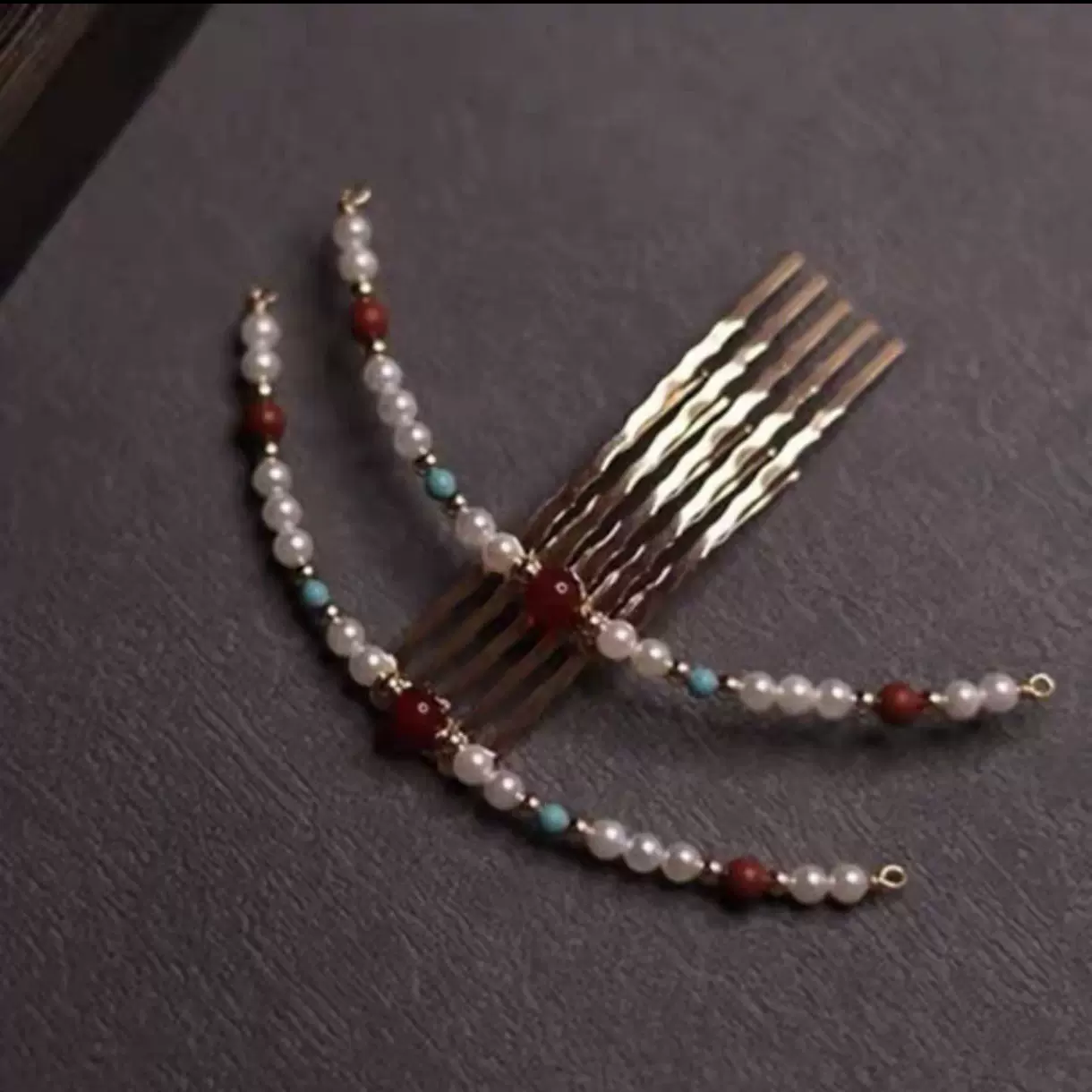 古风新款珍珠棒复古唐风宋制掩鬓发饰明制点缀小钗简约清冷发梳